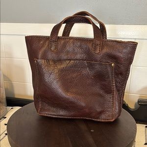 Brown Leather Tote by Portland Leather Company with Vintage Look